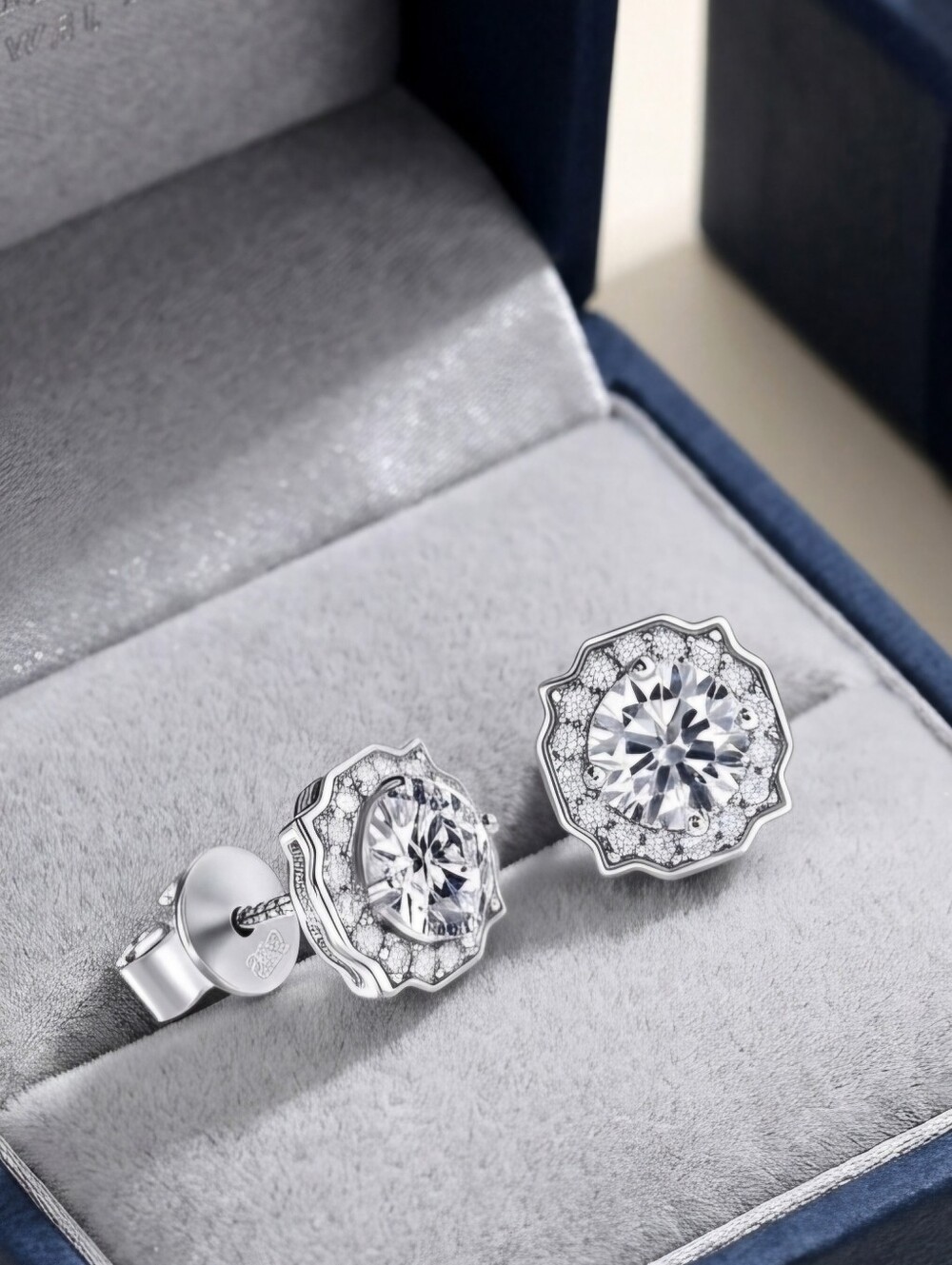 Moissanite Diamond 1 CT Maltese Cross Earrings